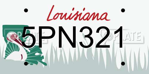 5PN321 Louisiana License Plate