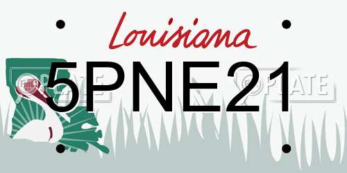 5PNE21 Louisiana License Plate