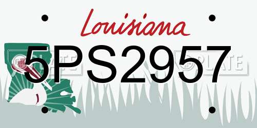 5PS2957 Louisiana License Plate