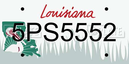 5PS5552 Louisiana License Plate