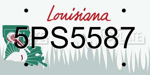 5PS5587 Louisiana License Plate
