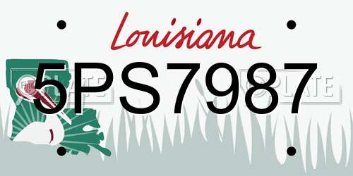5PS7987 Louisiana License Plate