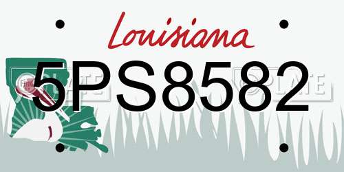 5PS8582 Louisiana License Plate