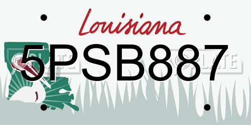 5PSB887 Louisiana License Plate