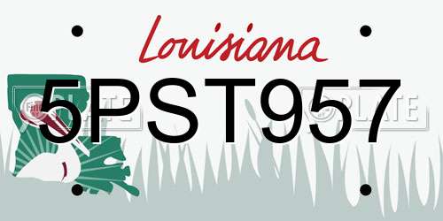 5PST957 Louisiana License Plate