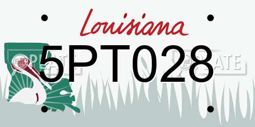 5PT028 Louisiana License Plate