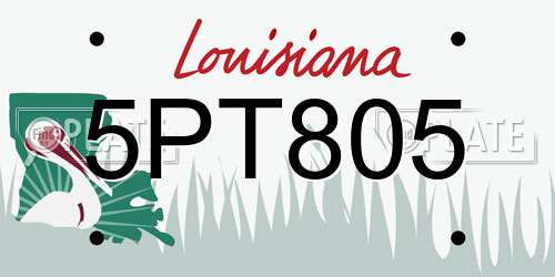5PT805 Louisiana License Plate