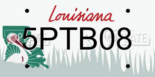 5PTB08 Louisiana License Plate
