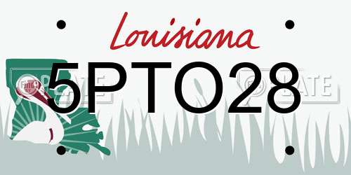 5PTO28 Louisiana License Plate