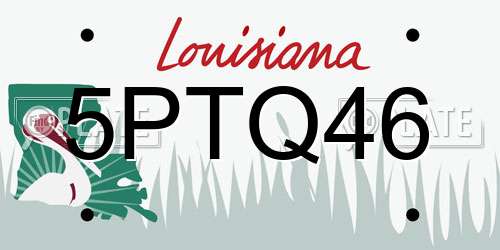 5PTQ46 Louisiana License Plate