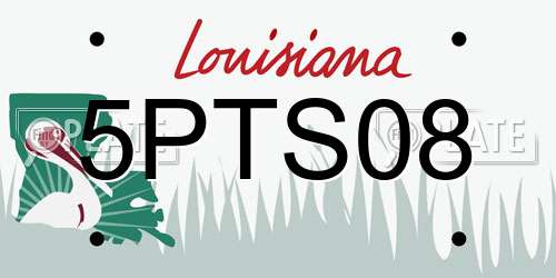 5PTS08 Louisiana License Plate