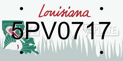 5PV0717 Louisiana License Plate