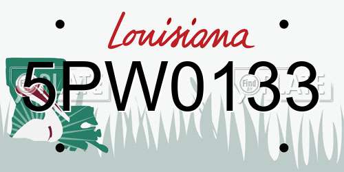 5PW0133 Louisiana License Plate