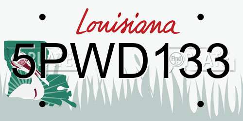 5PWD133 Louisiana License Plate