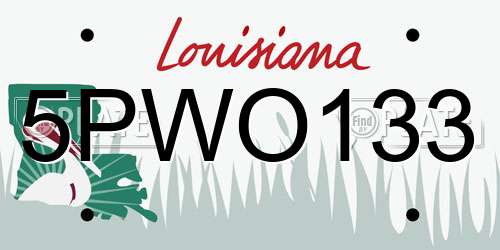 5PWO133 Louisiana License Plate