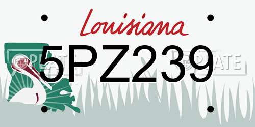 5PZ239 Louisiana License Plate