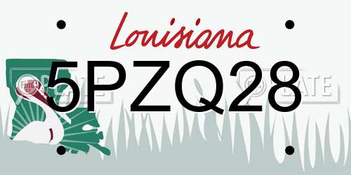 5PZQ28 Louisiana License Plate