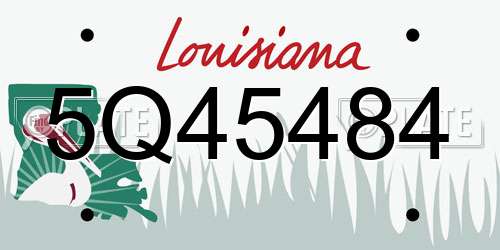 5Q45484 Louisiana License Plate