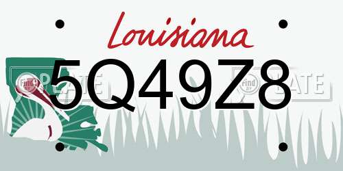 5Q49Z8 Louisiana License Plate