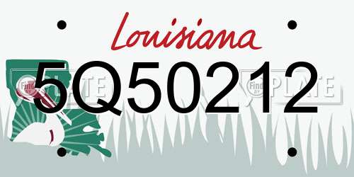 5Q50212 Louisiana License Plate