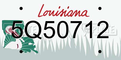 5Q50712 Louisiana License Plate