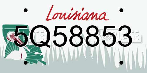 5Q58853 Louisiana License Plate