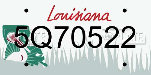 5Q70522 Louisiana License Plate