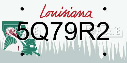 5Q79R2 Louisiana License Plate