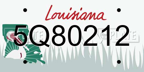 5Q80212 Louisiana License Plate