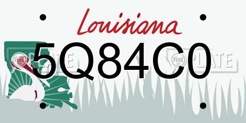 5Q84C0 Louisiana License Plate