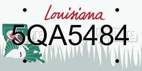 5QA5484 Louisiana License Plate
