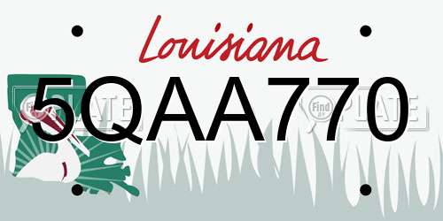 5QAA770 Louisiana License Plate