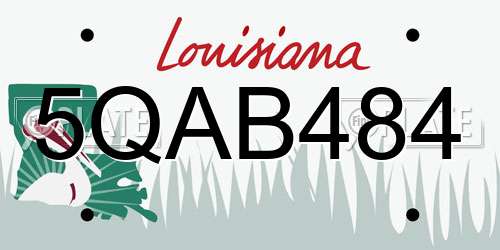 5QAB484 Louisiana License Plate