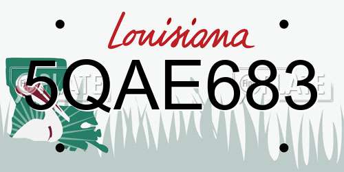 5QAE683 Louisiana License Plate
