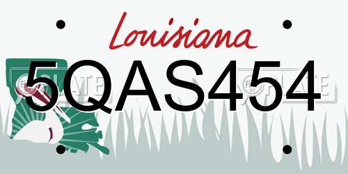 5QAS454 Louisiana License Plate