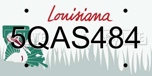 5QAS484 Louisiana License Plate