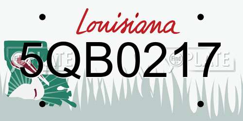5QB0217 Louisiana License Plate