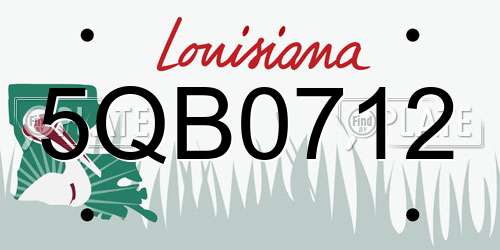 5QB0712 Louisiana License Plate