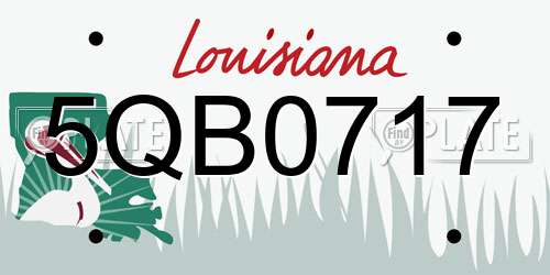 5QB0717 Louisiana License Plate