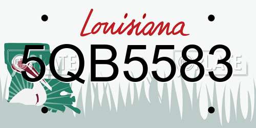 5QB5583 Louisiana License Plate