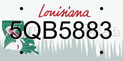 5QB5883 Louisiana License Plate