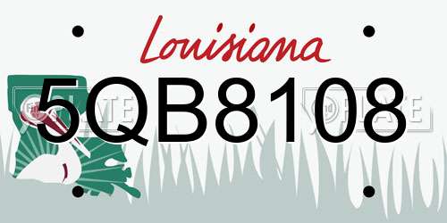 5QB8108 Louisiana License Plate