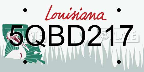 5QBD217 Louisiana License Plate