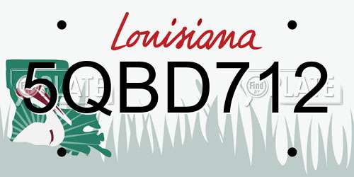 5QBD712 Louisiana License Plate