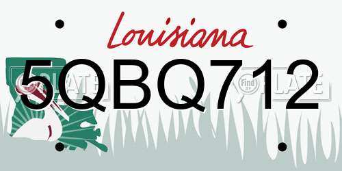 5QBQ712 Louisiana License Plate