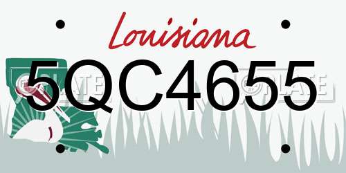 5QC4655 Louisiana License Plate