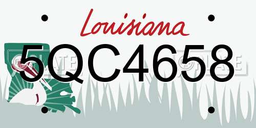 5QC4658 Louisiana License Plate