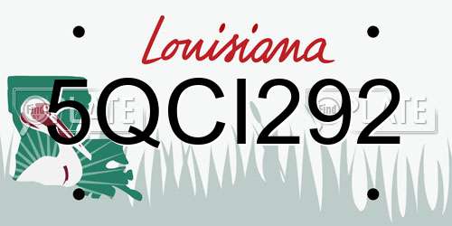 5QCI292 Louisiana License Plate