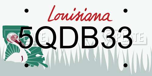 5QDB33 Louisiana License Plate