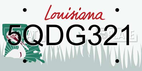 5QDG321 Louisiana License Plate